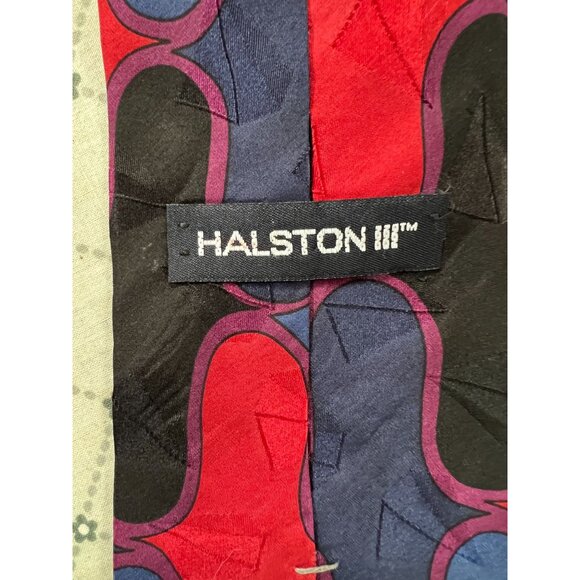 Vintage Halston III Silk Tie Abstract Pattern Vintage - Picture 2 of 16